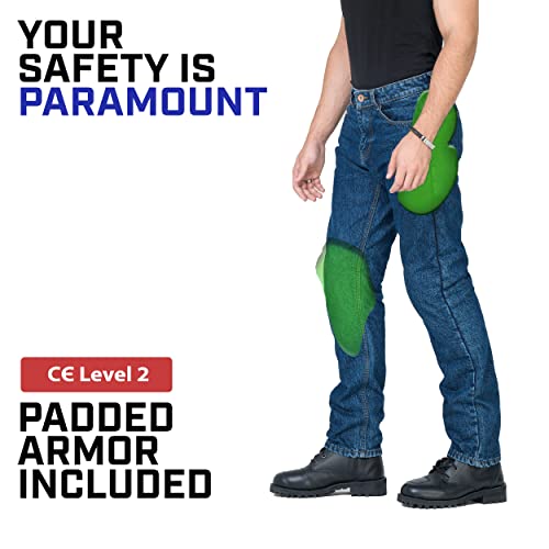 Wicked Stock Motorcycle Jeans For Men-Ce Level2 Armor Motorcycle Jeans-Motorcycle Riding Jeans-Motorcycle Pants-Light Blue #TOP5