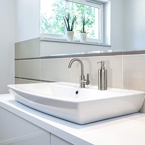 Gappo Brushed Nickle Soap Dispenser Stainless Steel Metal Pump Hand Lotion Bottle For Bathroom, Bedroom And Kitchen(300Ml/10.15Ounce) #TOP2