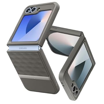 Caseology Capa protetora com padrão ergonômico Parallax 3D compatível com Samsung Galaxy Z Flip 6 (2024) - cinza cinza