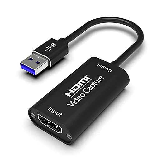 Salley Capturadora de Video HDMI, 4K HDMI a USB 3.0 Convertidor Video, Audio Capture Record a DSLR Action CAM, HDMI Vídeo Game Capture 1080P 60FPS para Edite Video/Juego/Transmisión/Enseñanza