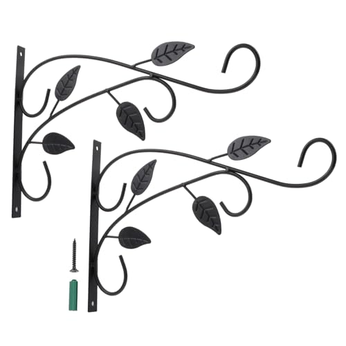 WEKADRIN 2個 アイアンブラケット 花鉢ハンガー 吊り下げ具 高耐荷重 壁掛け式 ガーデン バルコニー ア用 鉢植えスタンド 鳥の餌台 吊りランタ