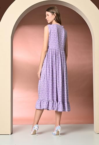 Image of Daevish Rayon Fit and Flare Knee-Length Women Skater Dress