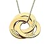 Handmade Three Russian Rings Circle Pendant Necklace in Sterling Silver or Gold - Personalized Custom Engraved Christmas Jewelry Gift for Her Mom Grandma Wife Girlfriend Aunt (18k Gold Plating)