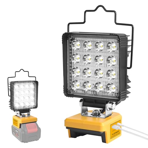 Image of Waitley LED Work Light for DeWalt 18V Battery, 48W, USB & Type-C