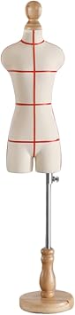 Display Mannequin Body 1/2 1/3 1/4 Size Mini Small Female Mannequin for Sewing/Pattern Making, Fully Pinnable Half Scale Dress Form, Tailor Dressmaker Dummy Manikin with Wooden Stand1/3 Size