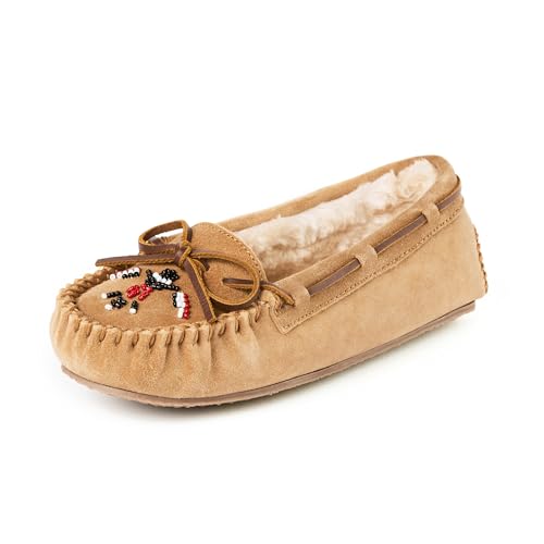 Minnetonka Women's Cally Thunderbird Animikii Suede Beaded Slippers
