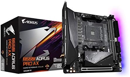 GIGABYTE B550I AORUS PRO AX (AM4 AMD/B550/Mini-Itx/Dual M.2/SATA 6Gb/s/USB 3.2 Gen 1/WiFi 6/2.5 GbE LAN/PCIe4.0/Realtek ALC1220-Vb/DisplayPort 1.4/2xHDMI 2.0B/RGB Fusion 2.0/DDR4/Gaming Motherboard)
