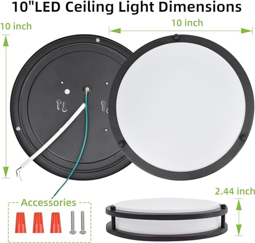Image of hykolity 10 inch Flush Mount LED Ceiling Light Fixture,17W,1100LM,5CCT