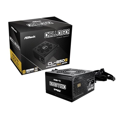 ASROCK CL-850G d PSU 850W 80 Plus Gold 120mm ANeBu PFC PCI-E 5.1 (12+4pin) x1APCI-E (6+2 pin) x4ASATA (5s) x4