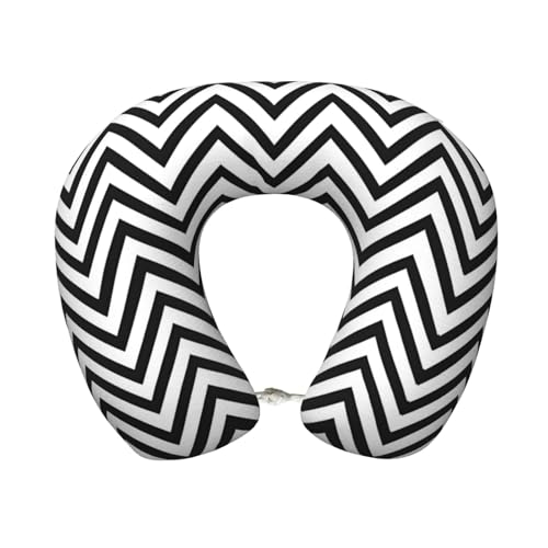 FKGKDF Zigzag Coussin tour de cou en forme de U avec imprimé à rayures, cadeau idéal pour les voyageurs