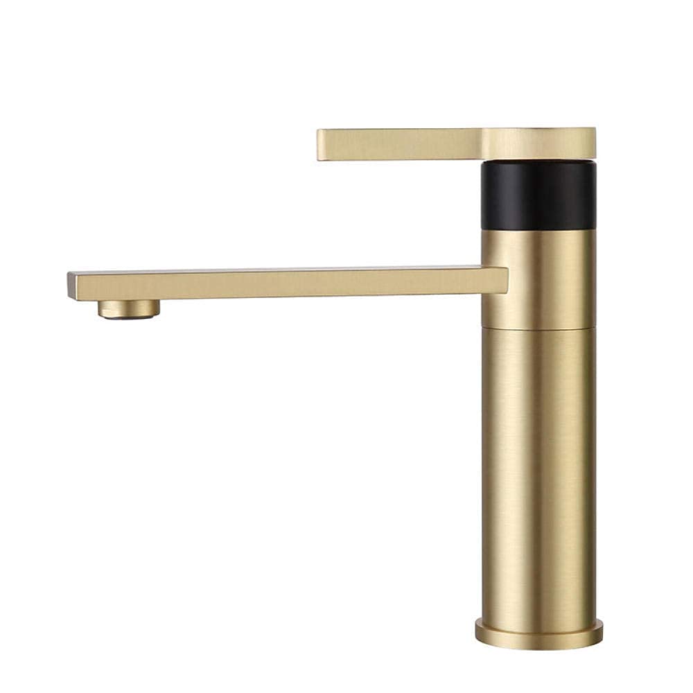 ZYCHSJXA Faucet,Bathroom Total Brass Sink Mixer Tap Hot and Cold Basin Faucet Rotating Gold Bathroom, 4(4)