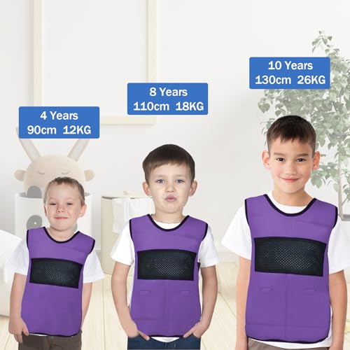 Image of Vest for Kids Including 6 Removable Weights (Purple, Extra Small)