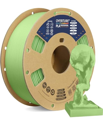 Image of OVERTURE PLA Plus (PLA+) Filament 1.75mm, Stronger & More Durable, Professional Toughness 3D Printer Filament 1kg (2.2lbs), High Precision + /- 0.02mm, Tangle-Free (Light Green)