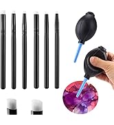 8PCS Mini Ink Paints Brush Blending Tools and Air Blower 2 Kinds of Head Smooth Blending Ink Pain...
