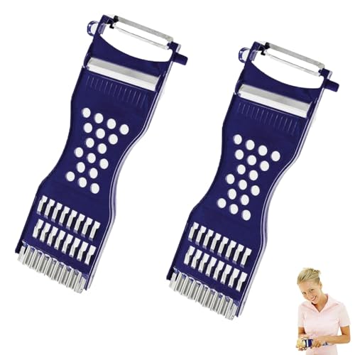 2 Stück Gemüsefriseur, 6 in 1 Gemüse Friseur, Gemüseschäler, Multifunktions Gemüseschneider, Reibe für Gemüse für die Küche in Der Familie Obst und Gemüse Mühelos Schälen