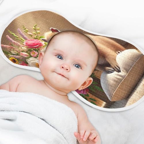 Cute Capybara Baby Burp Cloths Soft Burp Cloth Rags Cotton Burp Clothes Absorbent Muslin Burp Cloths for Unisex Boy Newborn Girl 1 Pack 22x11 Inches4