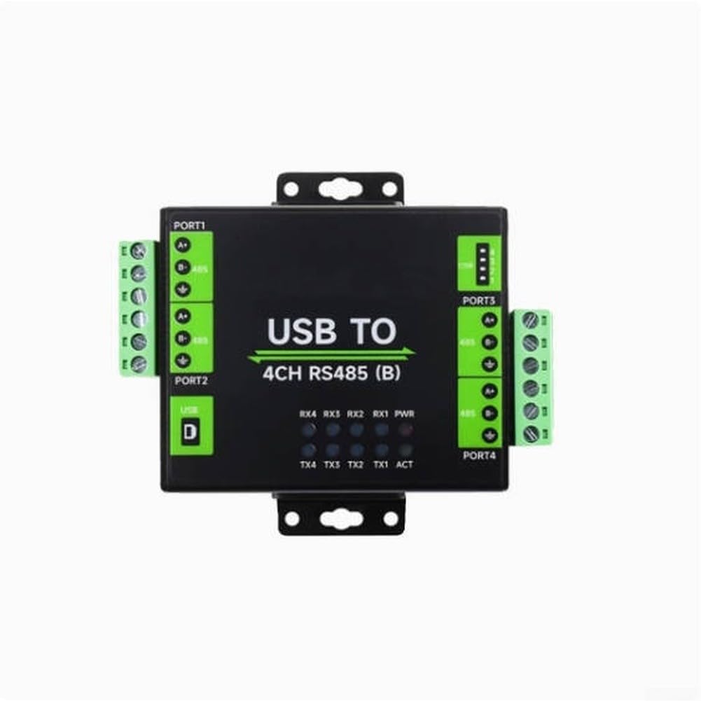 Conversor industrial USB a 4 puertos RS485 con chip CH344L aislado