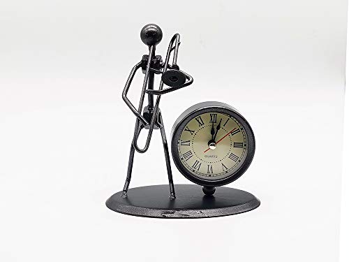 YXZEROS Trombón Vintage Reloj De Sobremesa De Metal De DiseñO Vintage con Reloj De Sobremesa Hecho A Mano De Estilo De DiseñO Cover