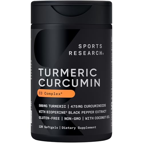 Sports Research Turmeric Curcumin C3 Complex - Softgels with Bioperine