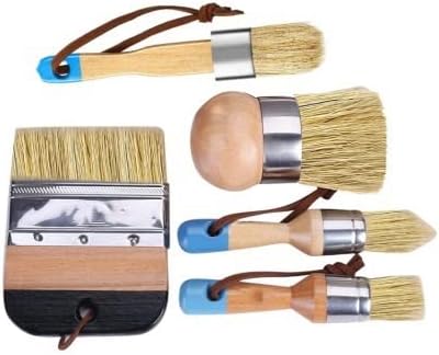 Paint Brushes,Angle Brushes,Paint Tools, Paint Brush Chalk Paint Wax Brush Bristle Brush Set - Round Brush 3 Piece Brush Set