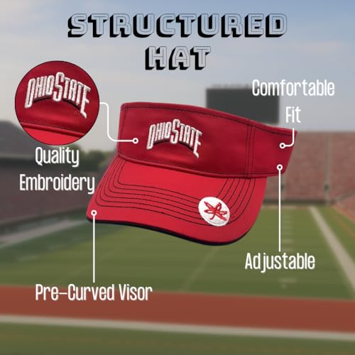 Visera oficial de Ohio State con bordado ajustable miniatura 6
