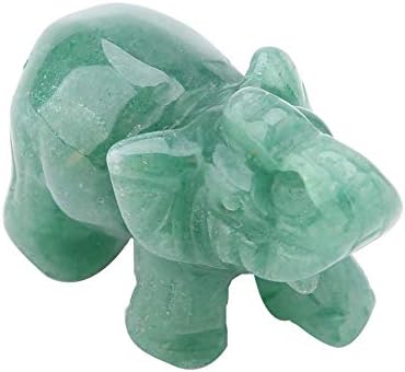 Hilitand Crystal Elephant Figurines,2inch Natural Jade Carved Elephant Crystal Figurine Home Decoration Furnishing Article(#03)