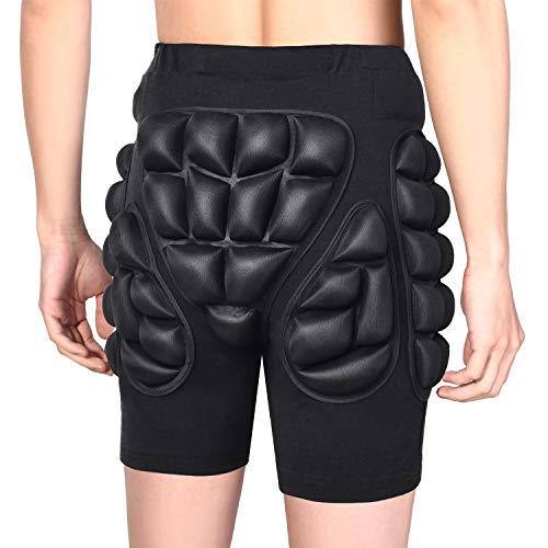 Soared 3D Protection Hip Butt EVA Paded Short Pants Protective Gear Guard Impact Pad Ski Ice Skating Snowboard Black 2.5cm EVA Thicken Padding