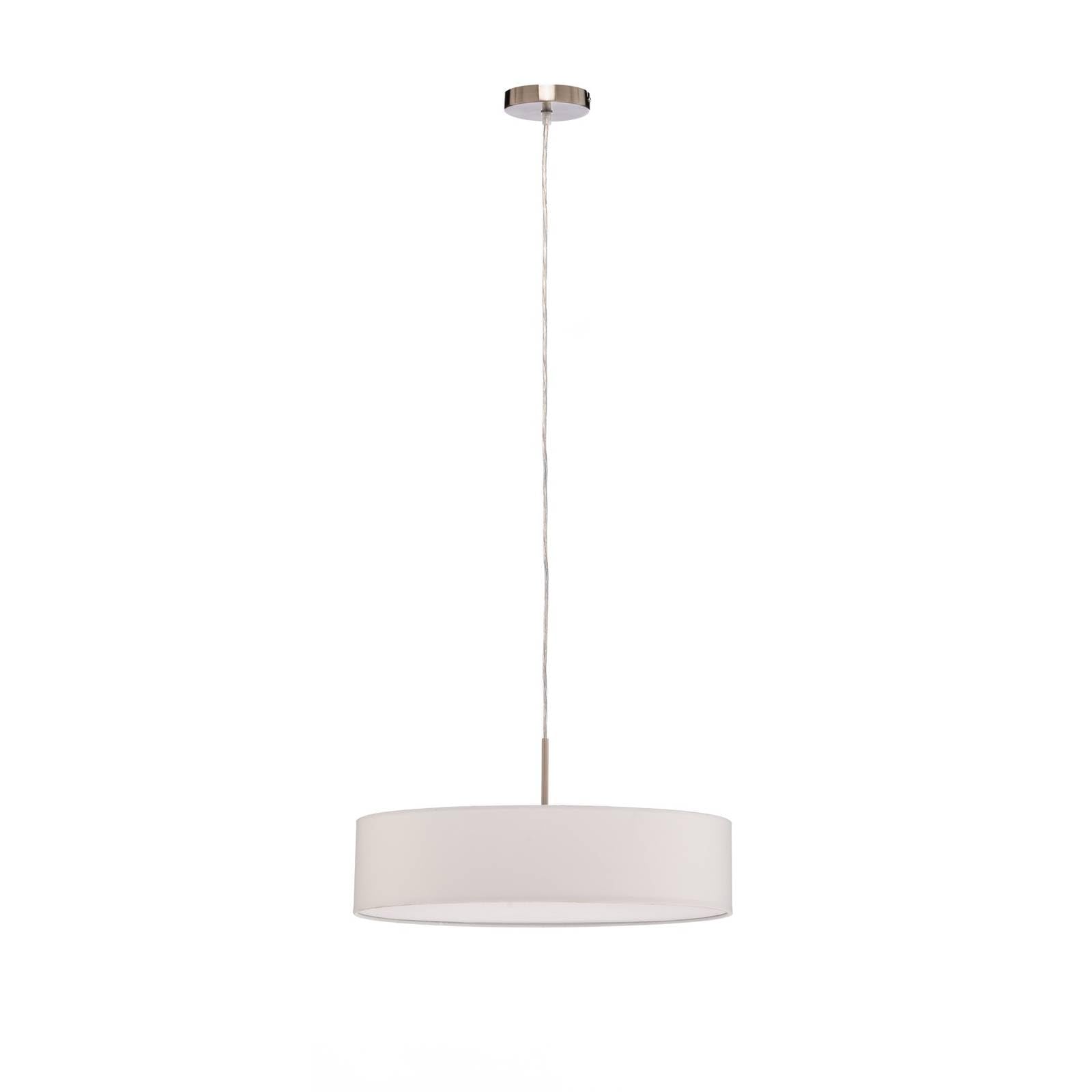 Lindby Sebatin Pendant Light, Ø 50 Cm, White, Fabric, E27