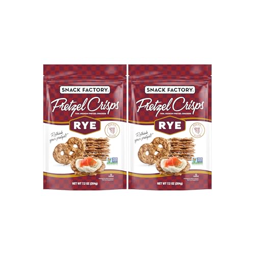Image of Snack Factory Pretzel Crisps Rye Pretzel Crackers, 7.2 Oz Bag (Pack of 2)