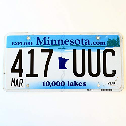 Placa de matrícula de Minnesota 417 Uuc, 6 x 12 pulgadas