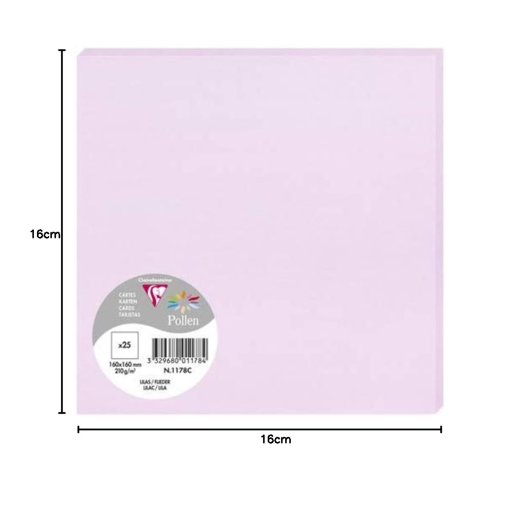 Clairefontaine 1178C karty pojedyncze x25 16x16 cm 210 g gładkie