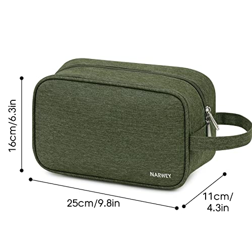 Image of Narwey Travel Toiletry Bag for Women Traveling Dopp Kit Men Travel Bag for Toiletries Cosmetic Bag Makeup Bag Medicine Bag for Traveling (Army Green)