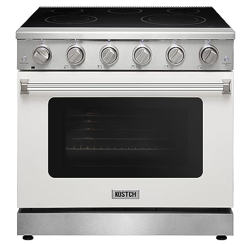 Comparison: Thermador Range 5 KOSTCH 36 inch Professional Electric Range with 5 Heating Elements Cooktop, 6.0 Cu. Ft. Convection Oven Capacity, Smooth Glass Top, in Stainless Steel, KOS-36RE06H (White)