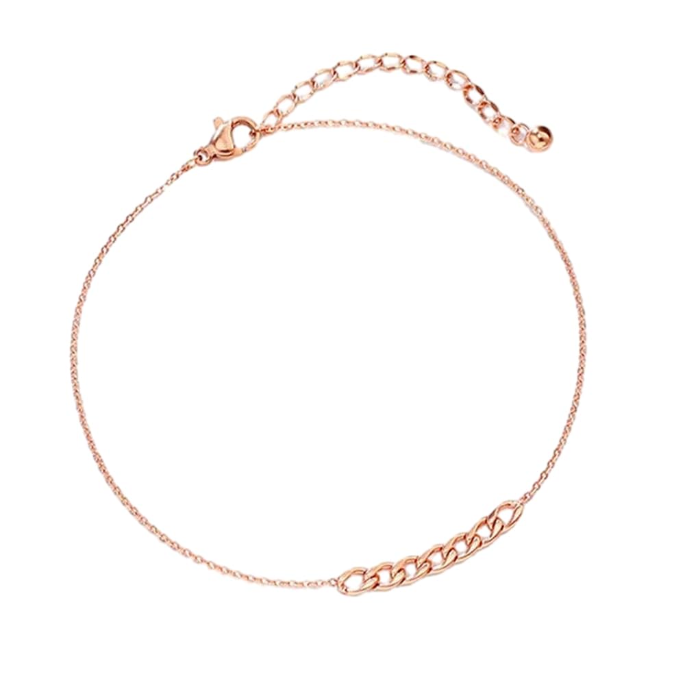 2 cavigliere in oro rosa 18 carati per le donne, catena alla caviglia, bracciale con ciondoli, accessori da spiaggia, gioielli di moda estivi
