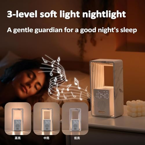 Reloj despertador Sunrise con pantalla regulable, luz nocturna, 9 sonidos de ayuda para dormir, temporizador de apagado automático, puerto de carga USB, ideal para viajes o uso doméstico