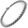 Mens Steel Bracelet Stainless Silver Color Interlocking Albanian Knitted Elevator Unisex