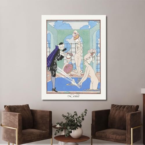 Tableau George Barbier L'Acqua grand format encadré pour habiller un mur vide - 5