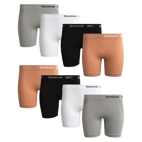 Reebok Womens Boyshorts 8 Pack 6'' Inseam Long Leg Performance Underwear