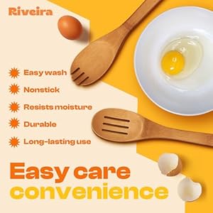 Riveira Dark Bamboo Wooden Spoons for Cooking 6-Piece, Apartment Essentials Wood Spatula Spoon Nonstick Kitchen Utensil Set Premium Quality Housewarming Gifts for Everyday Use Riveira Dark Bamboo Wooden Spoons for Cooking 6 Piece Apartment Essentials Wood Spatula Spoon Nonstick Kitchen Utensil Set Premium Quality Housewarming Gifts for Everyday Use