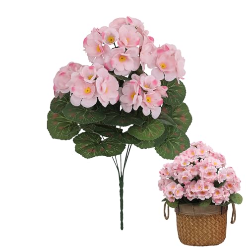 Decorazione di fiori artificiali - Gerano artificiale resistente ai raggi UV, Begonia Hydrangea Finori falsi | Piante resistenti ai ra resistenti ai raggi UV, decorazione delicata e per le sale