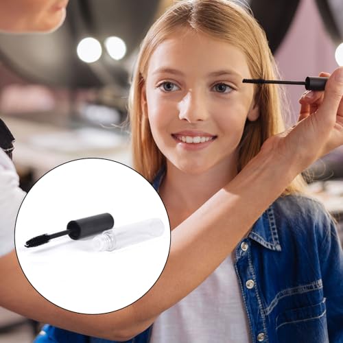EUPSIIU 10 Pieces Refillable Empty Mascara Tube Brushes, Empty Mascara Tube and Wand, Mascara Brushes Eyelash Cream Container Bottle for DIY Eyelash Growth Treatment Eyelash Extension (Black) - Image 7