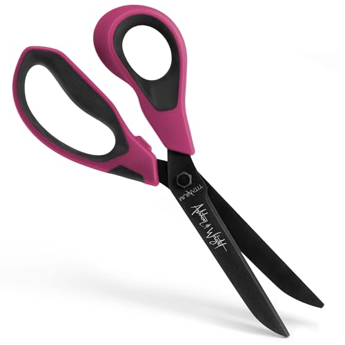 Ashton and Wright - Titanium HD - Heavy Duty Scissors for Office, Home, Kitchen, and Craft - 210mm / 8” - Titanium Coated Blades (Purple, Left Handed)