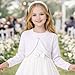 RIMILLCESS Toddler Cardigan 5T White Girls Bolero Shrug Sweater Knit Crop Jacket