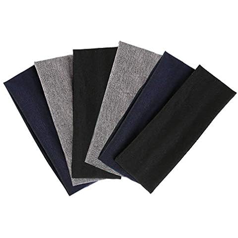FINGOOO 6 Pieces Yoga Cotton Headbands, Elastic Head Bands for Teans and Adults Cover