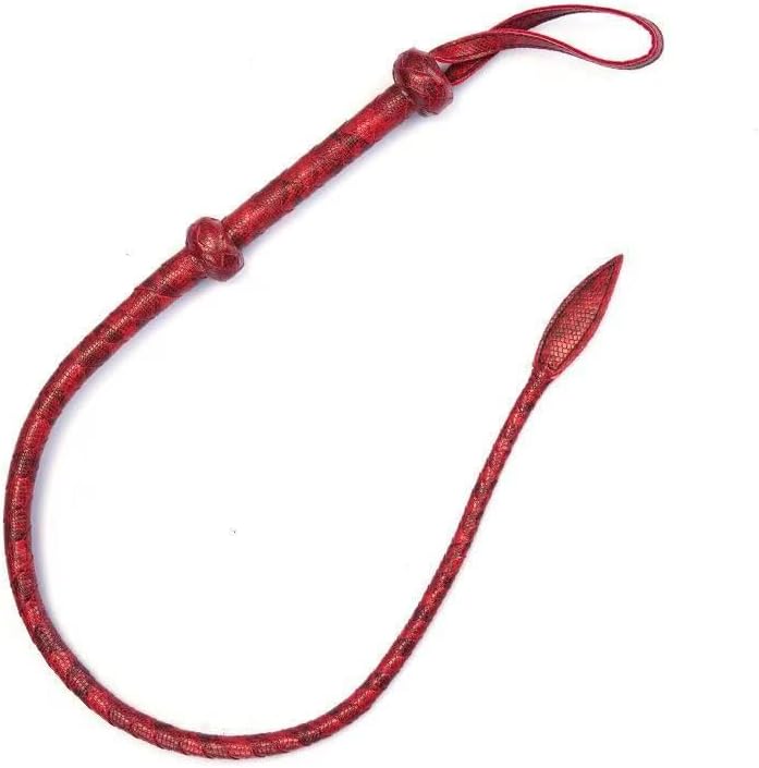 Leather Flogger, Leather Whip Single Tail Whip 1 Metre Length Braided Leather Rider for Equestrian Sports