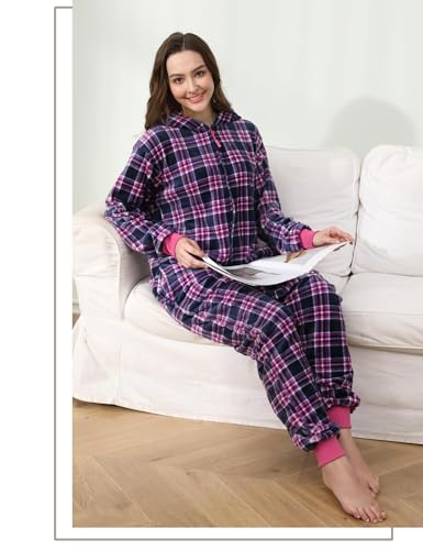 Combinaison pyjama à carreaux pour vos soirées d'hiver XL