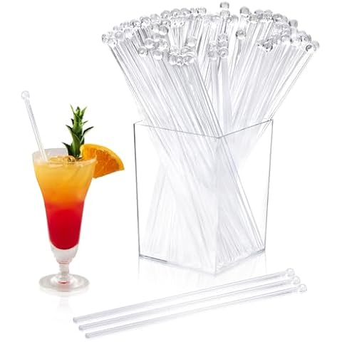 SMAODSGN 101 Pcs Clear Coffee Stirrers Holder Cover