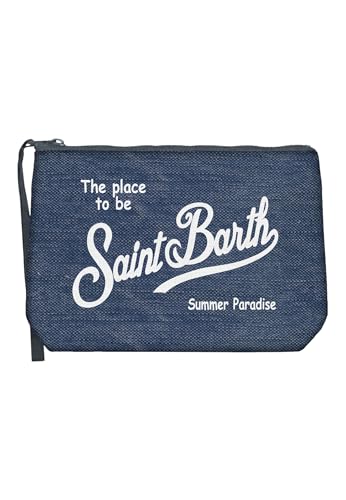 MC2 - Borsa per baguette in lino, colore: Blu Saint Barth