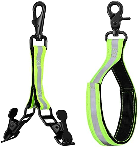 2 Pieces Firefighter Glove Strap with Reflective Trim Firefighting Glove Safety Strap Turnout with Swivel Snap Hook Clip