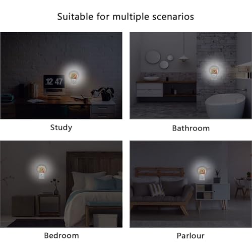 Image of Flower Hummingbird Night Lights 2 Pack Plug-in Wall Led Nightlight Auto Dusk-to-Dawn Sensor Lamps for Bedroom Kitchen Bathroom
